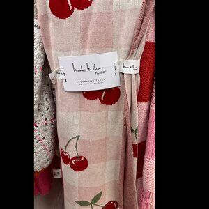 Cherry throw blanket, NEW with tags!